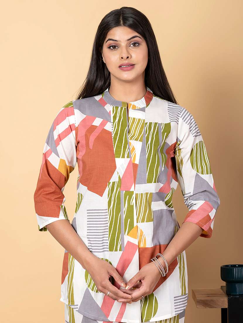 women three quarter sleeve ethnic co-ord set - 21962339 -  Standard Image - 5