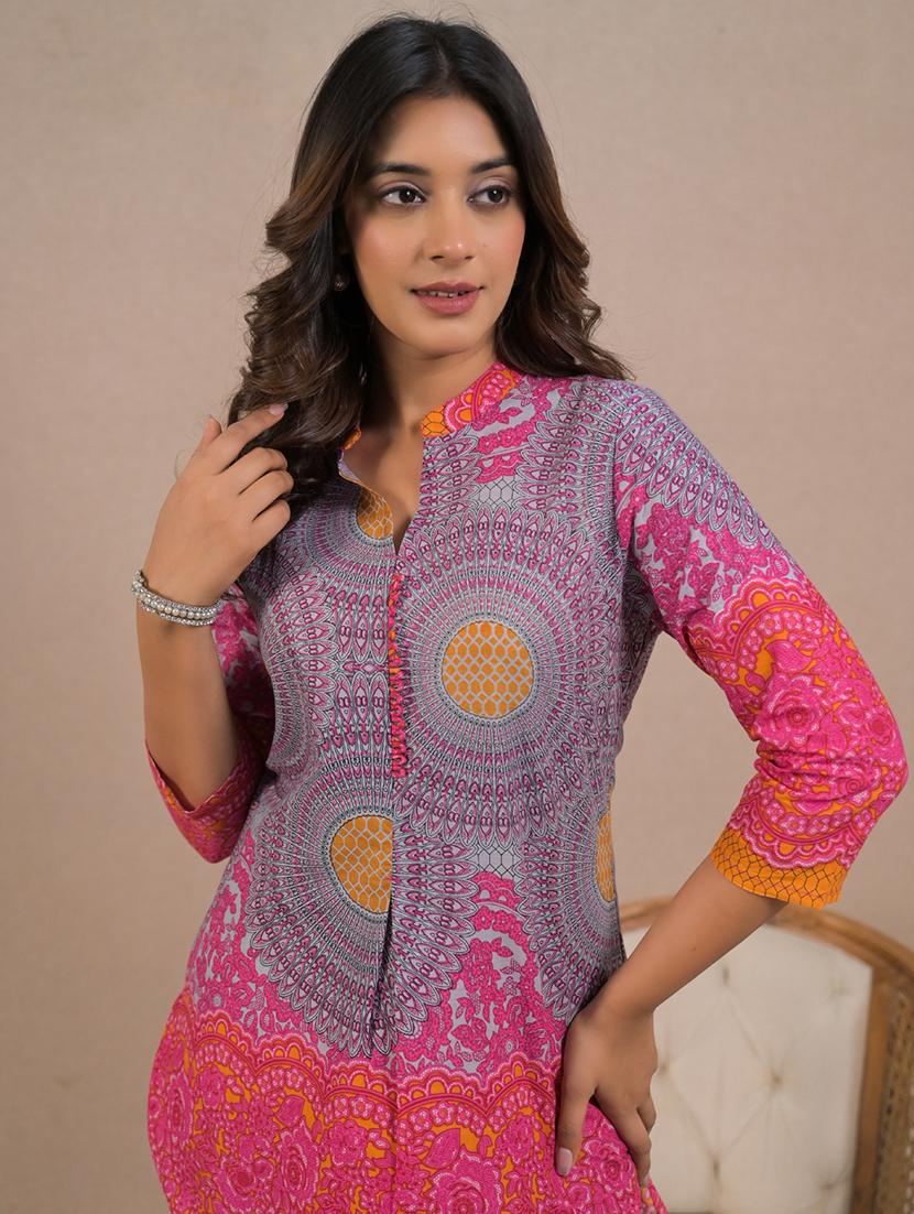women three quarter sleeve ethnic co-ord set - 21962358 - Standard Image - 5