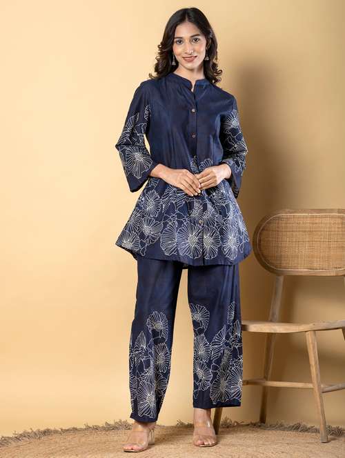 women three quarter sleeve ethnic co-ord set - 21962362 -  Standard Image - 0