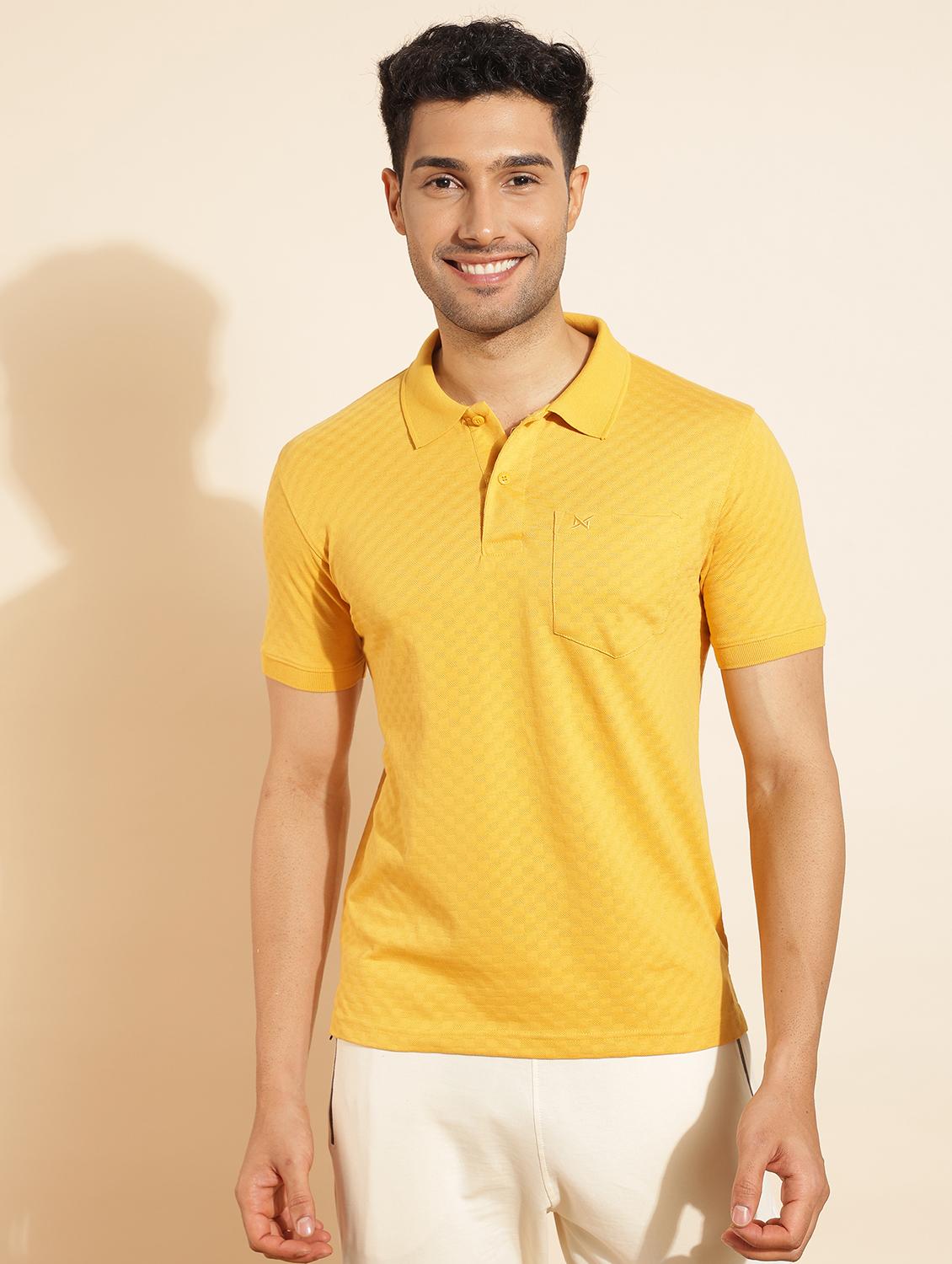 men solid short sleeve slim fit polo t-shirt