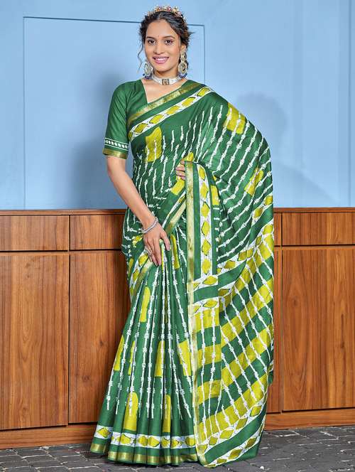 women printed casual wear saree with blouse - 21962381 -  Standard Image - 0