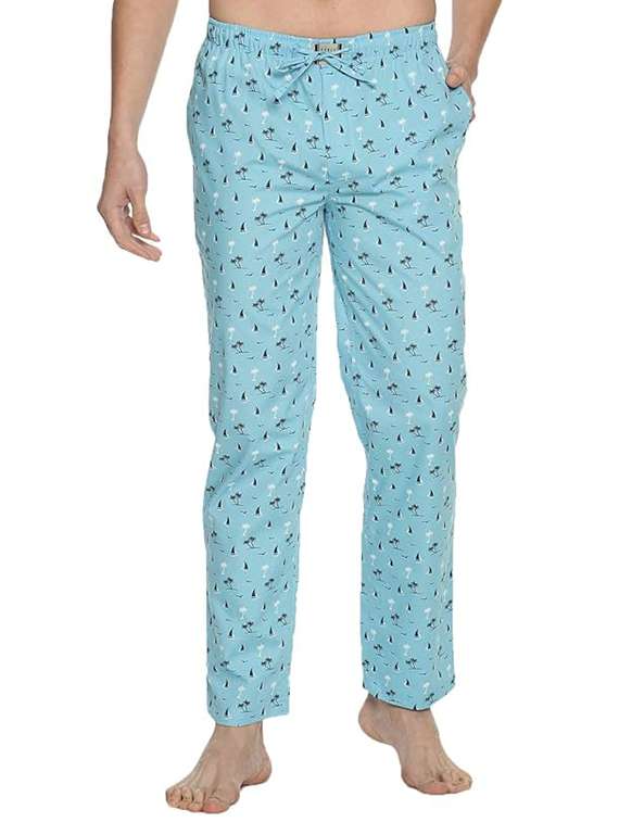 men printed mid rise loungewear pyjama