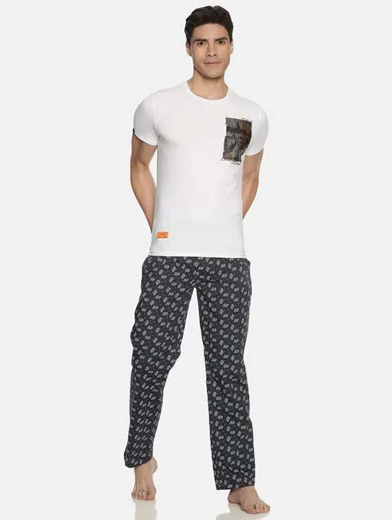 men printed mid rise loungewear pyjama - 21962390 -  Standard Image - 3
