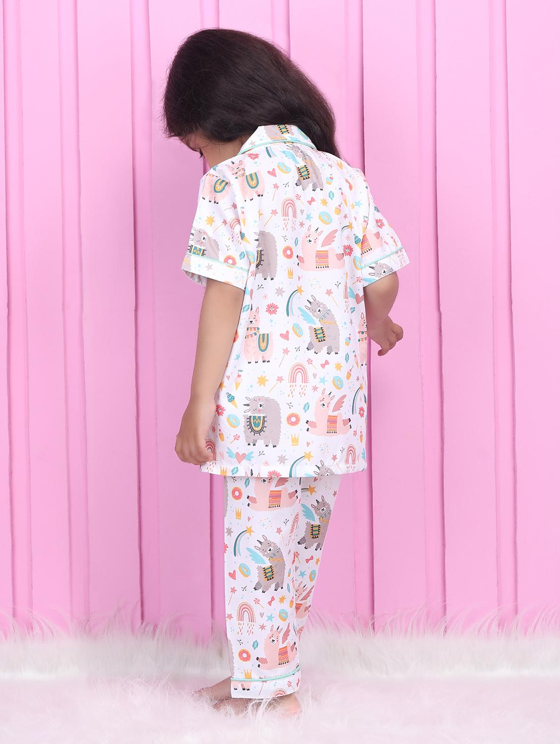 girls printed short sleeve nightwear pyjama set - 21962401 - Standard Image - 3