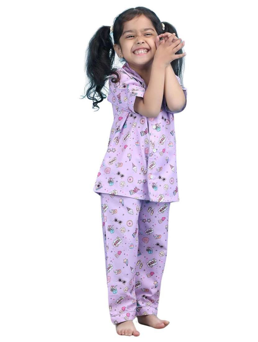 girls printed nightwear pyjama set - 21962403 -  Standard Image - 3