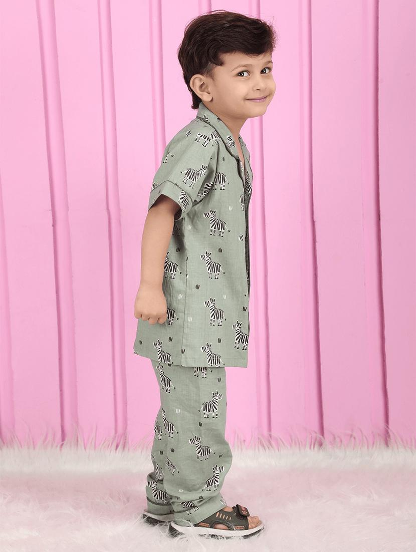 boys printed short sleeve nightwear pyjama set - 21962407 - Standard Image - 3