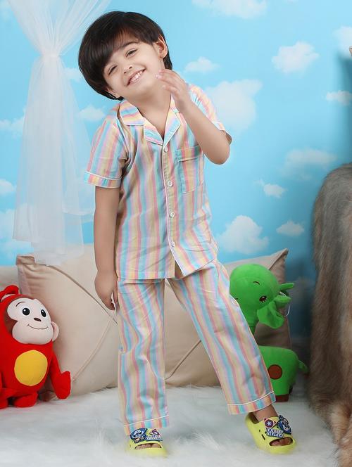 boys striped short sleeve nightwear pyjama set - 21962410 -  Standard Image - 0