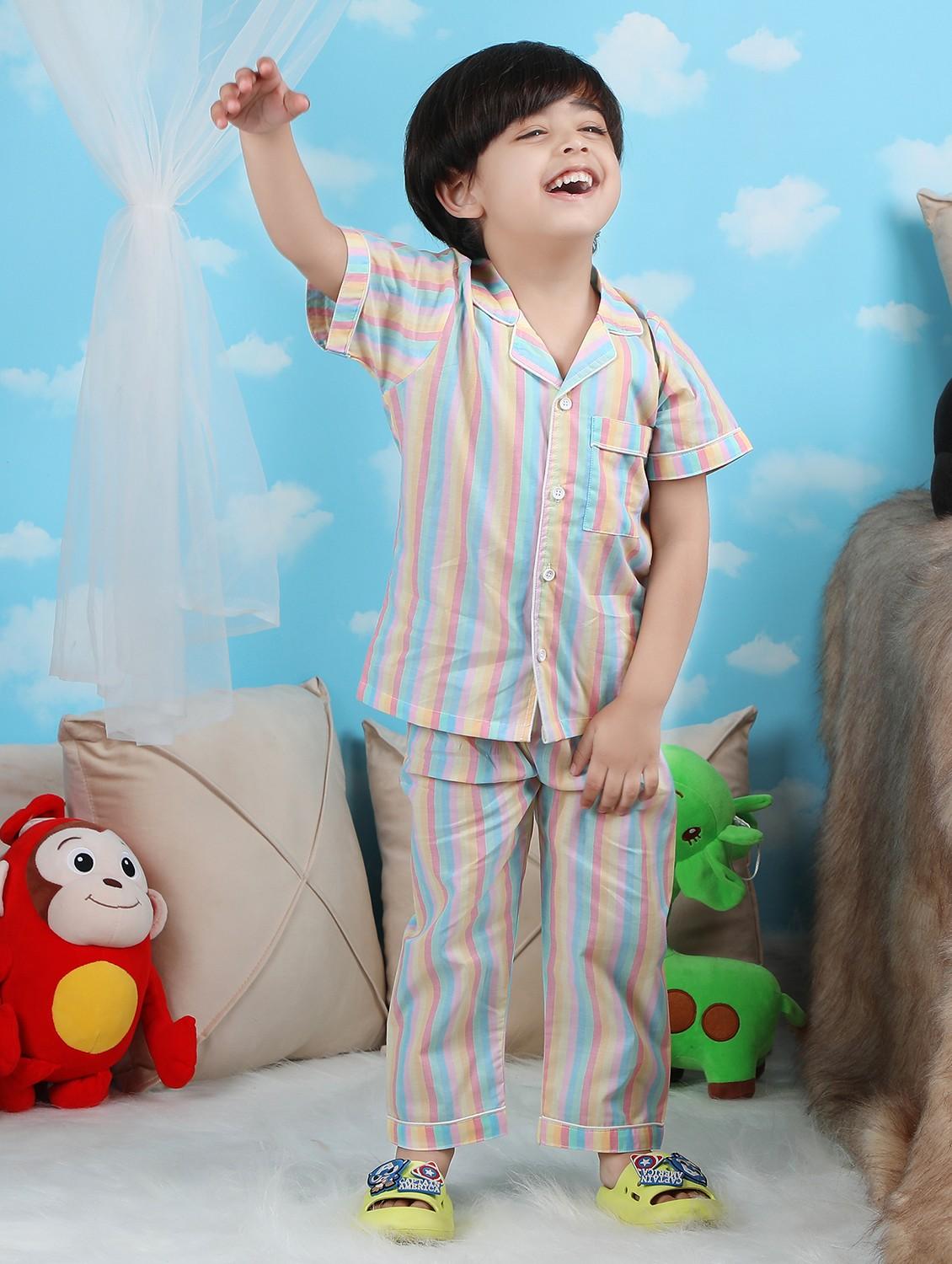 boys striped short sleeve nightwear pyjama set - 21962410 - Standard Image - 3