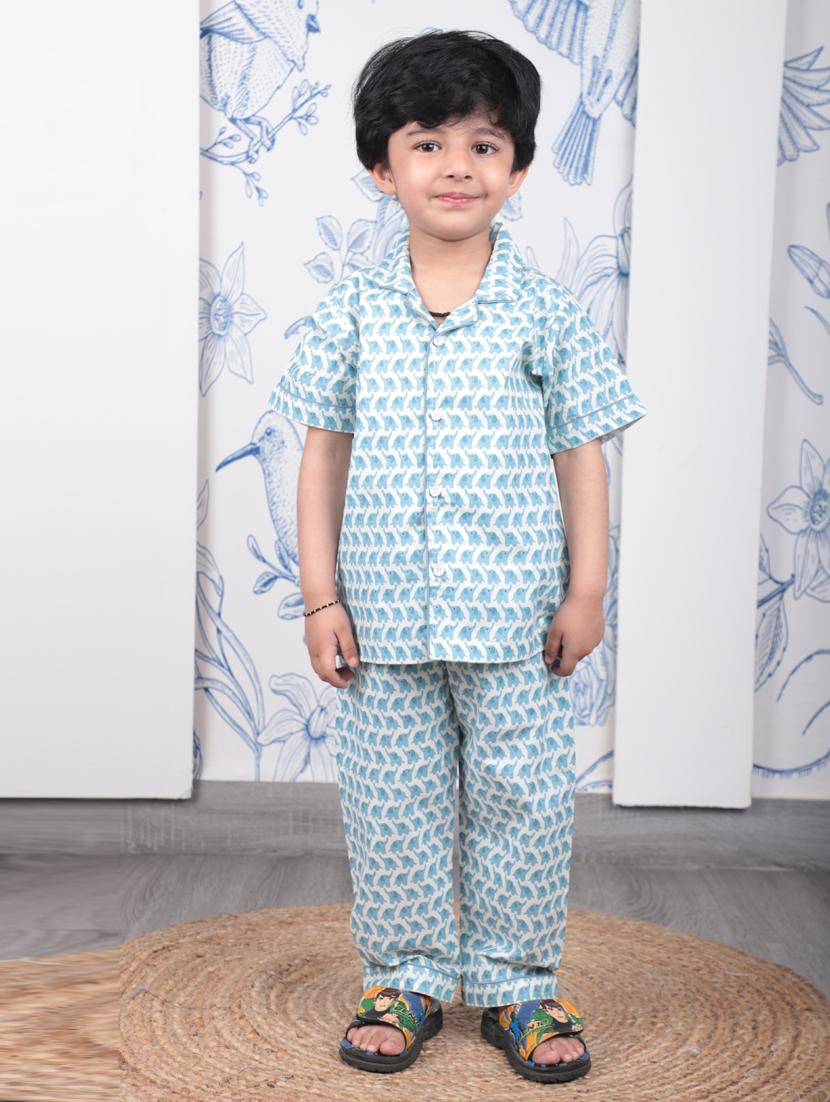 boys printed nightwear pyjama set