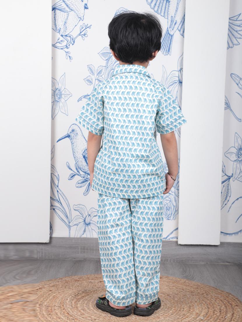 boys printed nightwear pyjama set - 21962412 - Standard Image - 5