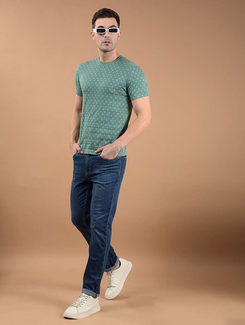 men printed short sleeve slim fit t-shirt - 21962433 -  Standard Image - 3