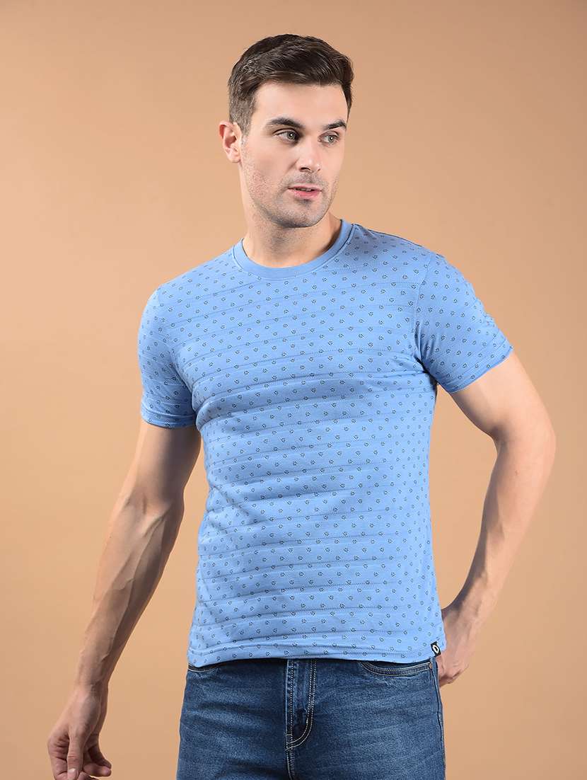 men printed short sleeve slim fit t-shirt - 21962434 -  Zoom Image - 0