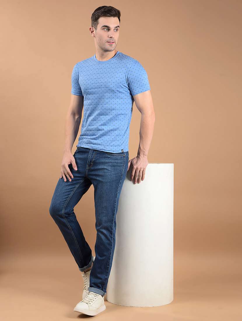 men printed short sleeve slim fit t-shirt - 21962434 -  Standard Image - 3