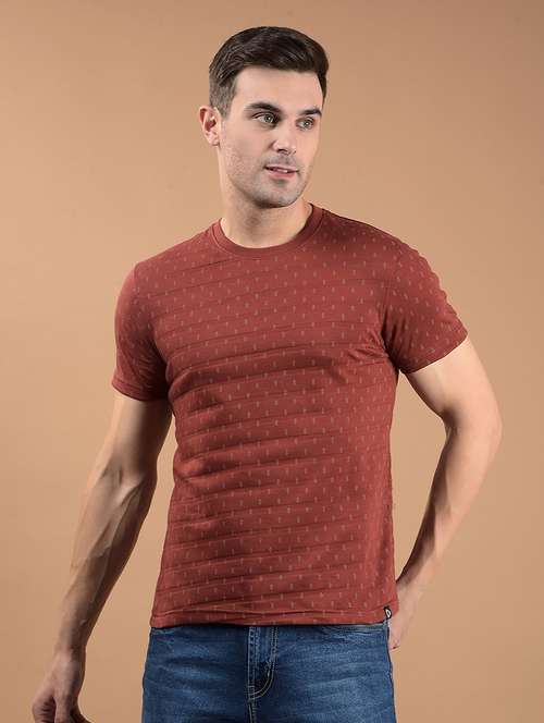 men printed short sleeve slim fit t-shirt
