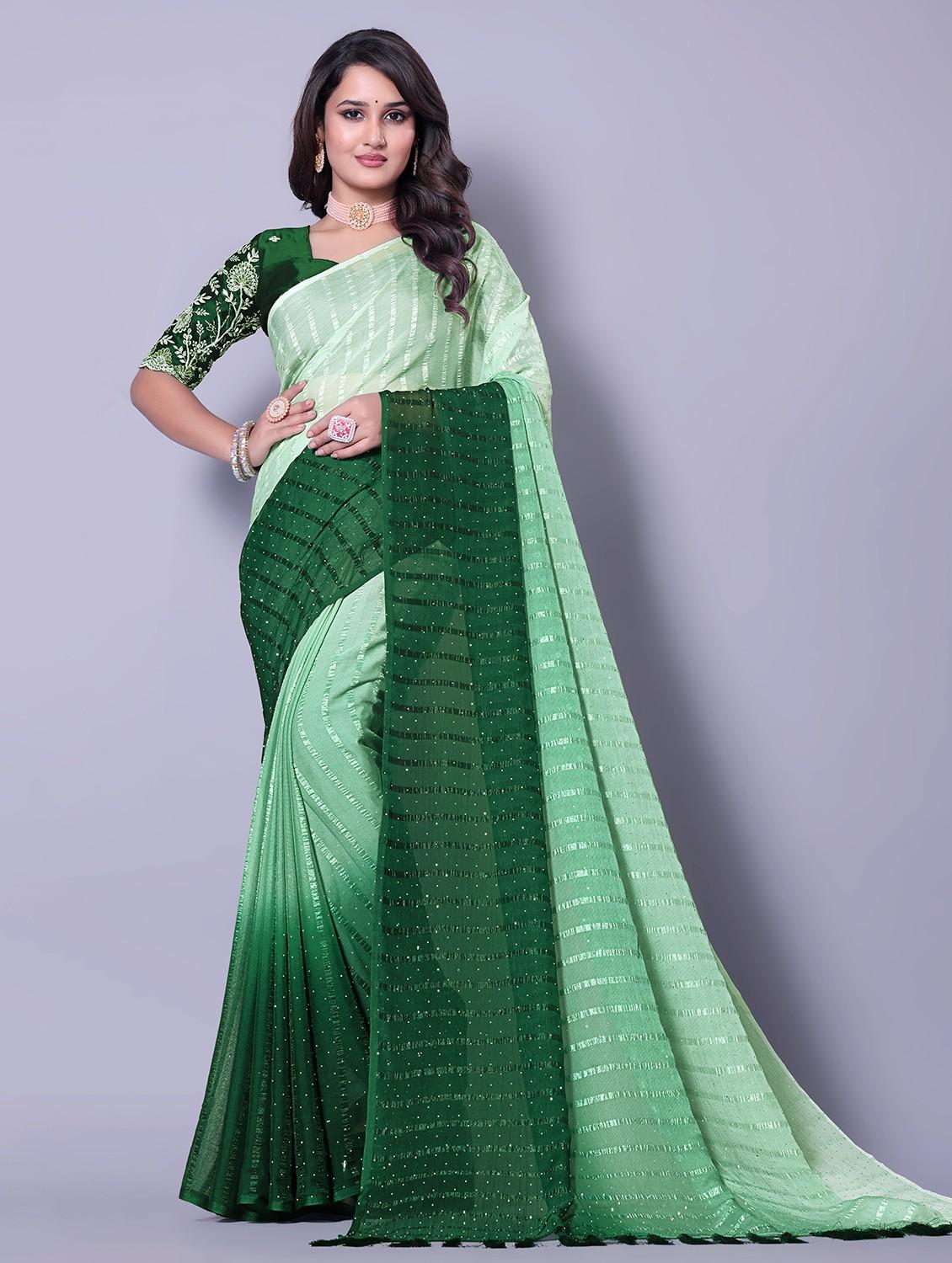 women ombre printed saree with blouse - 21962466 - Zoom Image - 0