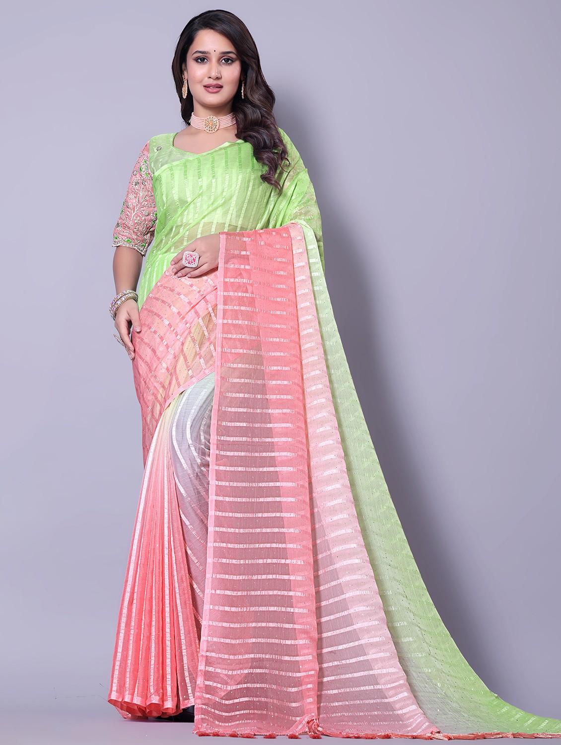 women ombre printed saree with blouse - 21962473 - Zoom Image - 0