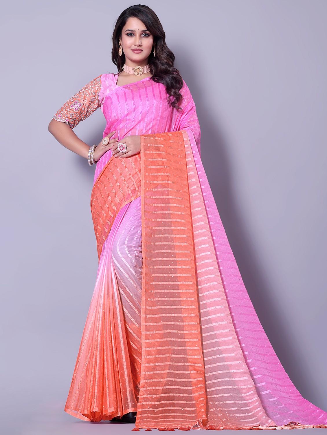 women ombre printed saree with blouse - 21962474 - Zoom Image - 0