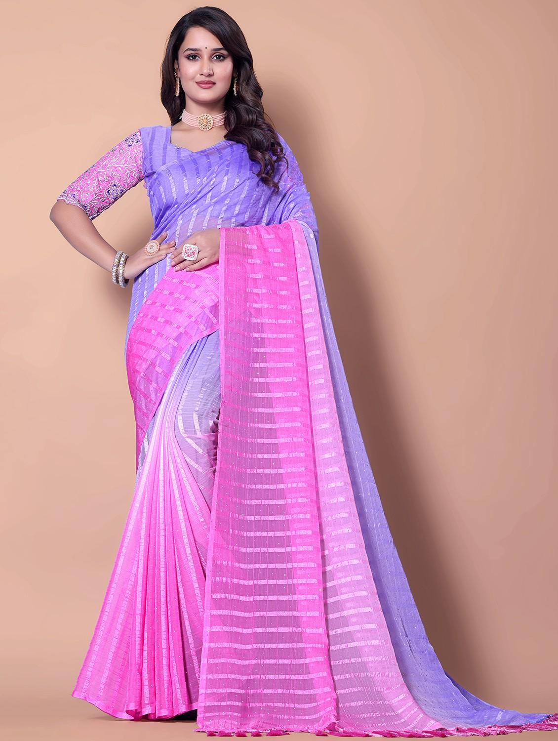 women ombre printed saree with blouse - 21962475 - Zoom Image - 0