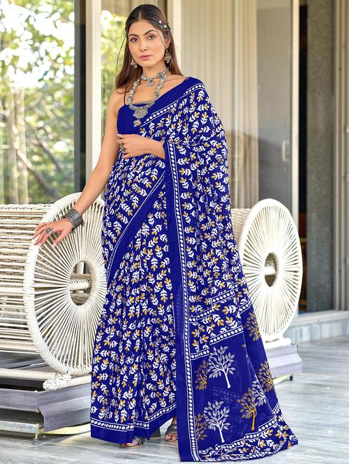 women printed casual wear saree with blouse - 21962496 - Standard Image - 0