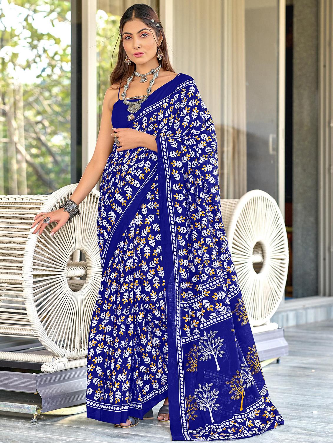 women printed casual wear saree with blouse - 21962496 - Zoom Image - 0