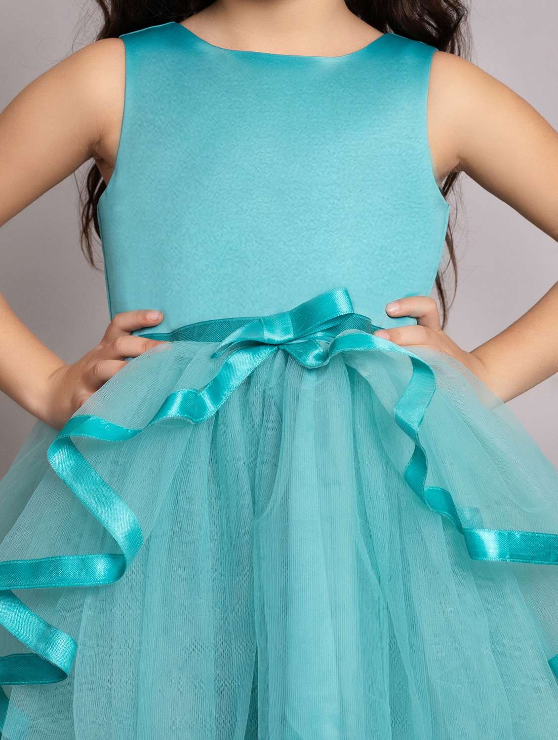 girls solid sleeveless high-low dress - 21962509 -  Standard Image - 5