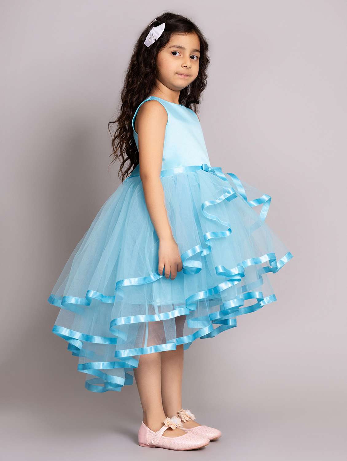 girls solid sleeveless high-low dress - 21962510 -  Standard Image - 3