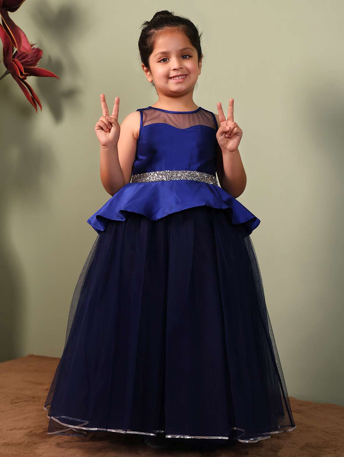 girls embellished sleeveless fit & flare dress