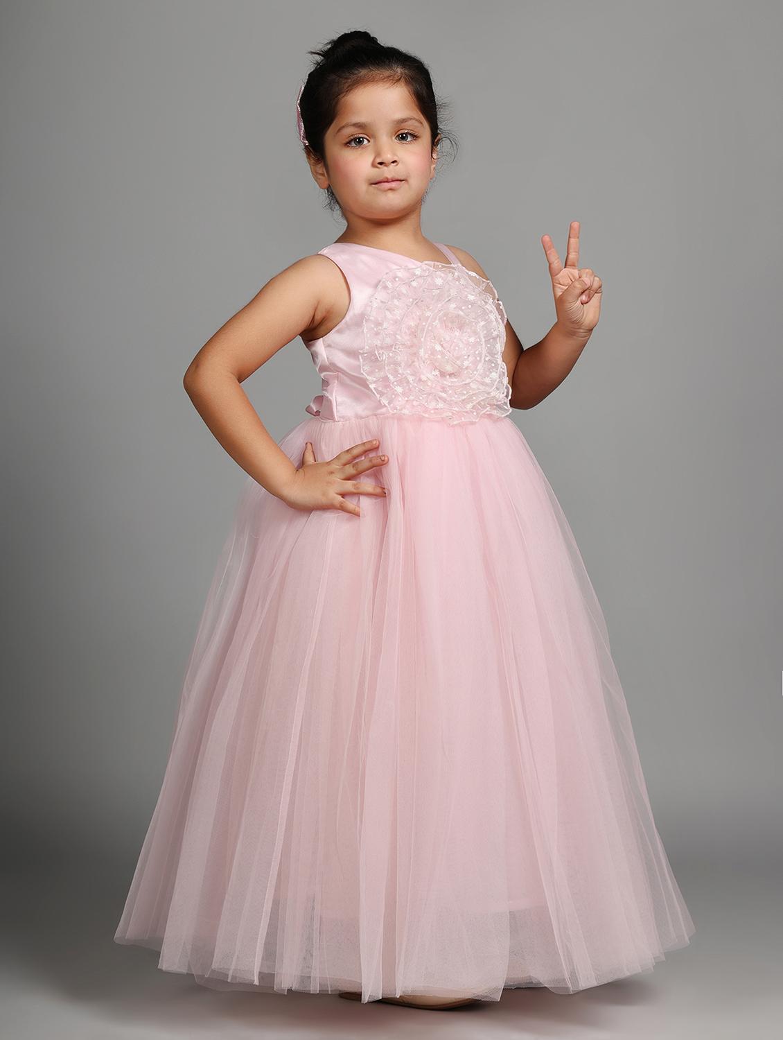 girls printed single shoulder fit & flare dress - 21962526 - Standard Image - 3