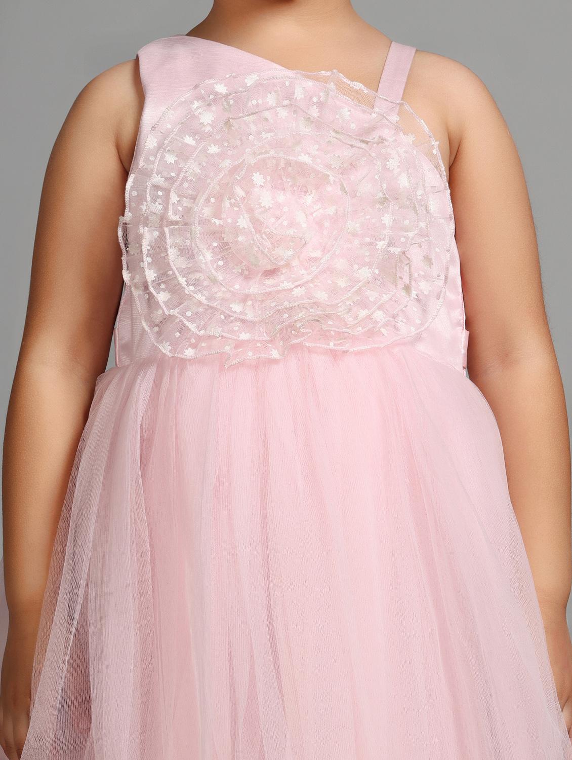girls printed single shoulder fit & flare dress - 21962526 - Standard Image - 5