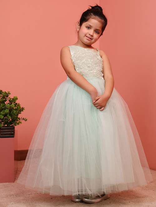 girls printed single shoulder fit & flare dress - 21962527 -  Standard Image - 0