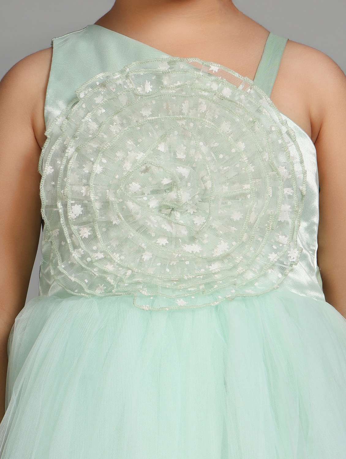 girls printed single shoulder fit & flare dress - 21962527 -  Standard Image - 5