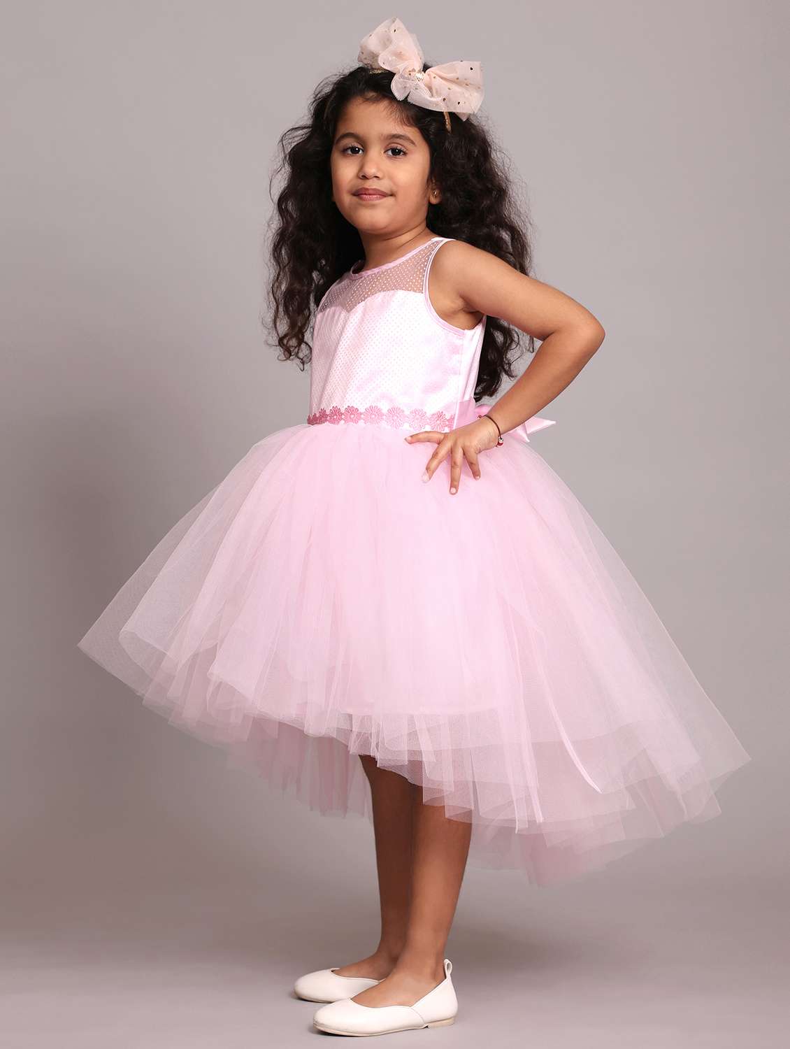 girls self designed sleeveless high low dress - 21962532 -  Standard Image - 3