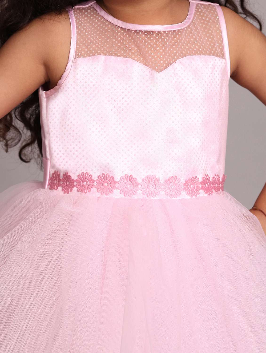 girls self designed sleeveless high low dress - 21962532 -  Standard Image - 5