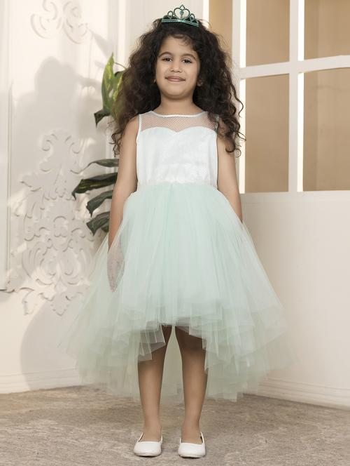 girls self designed sleeveless high low dress - 21962534 -  Standard Image - 0