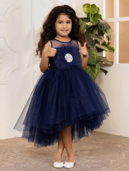 girls self designed sleeveless high low dress - 21962536 - Standard Image - 0