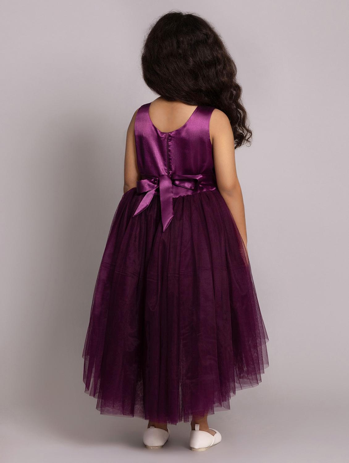girls self designed sleeveless high low dress - 21962537 - Standard Image - 3