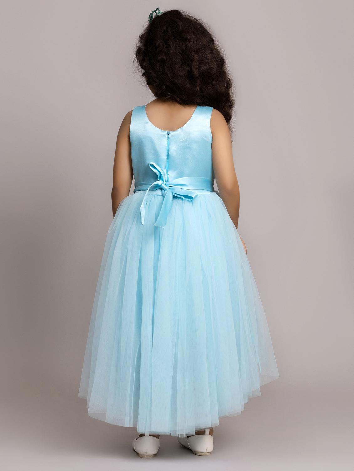 girls self designed sleeveless high low dress - 21962539 - Standard Image - 3