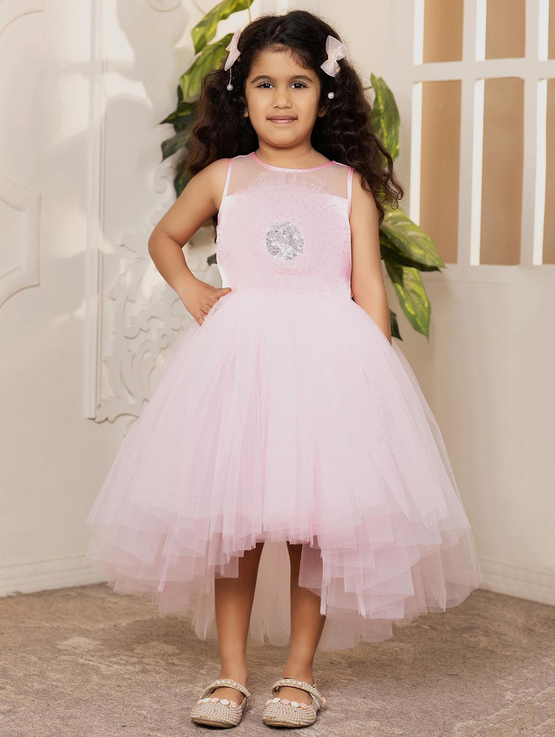 girls self designed sleeveless high low dress - 21962541 - Zoom Image - 0