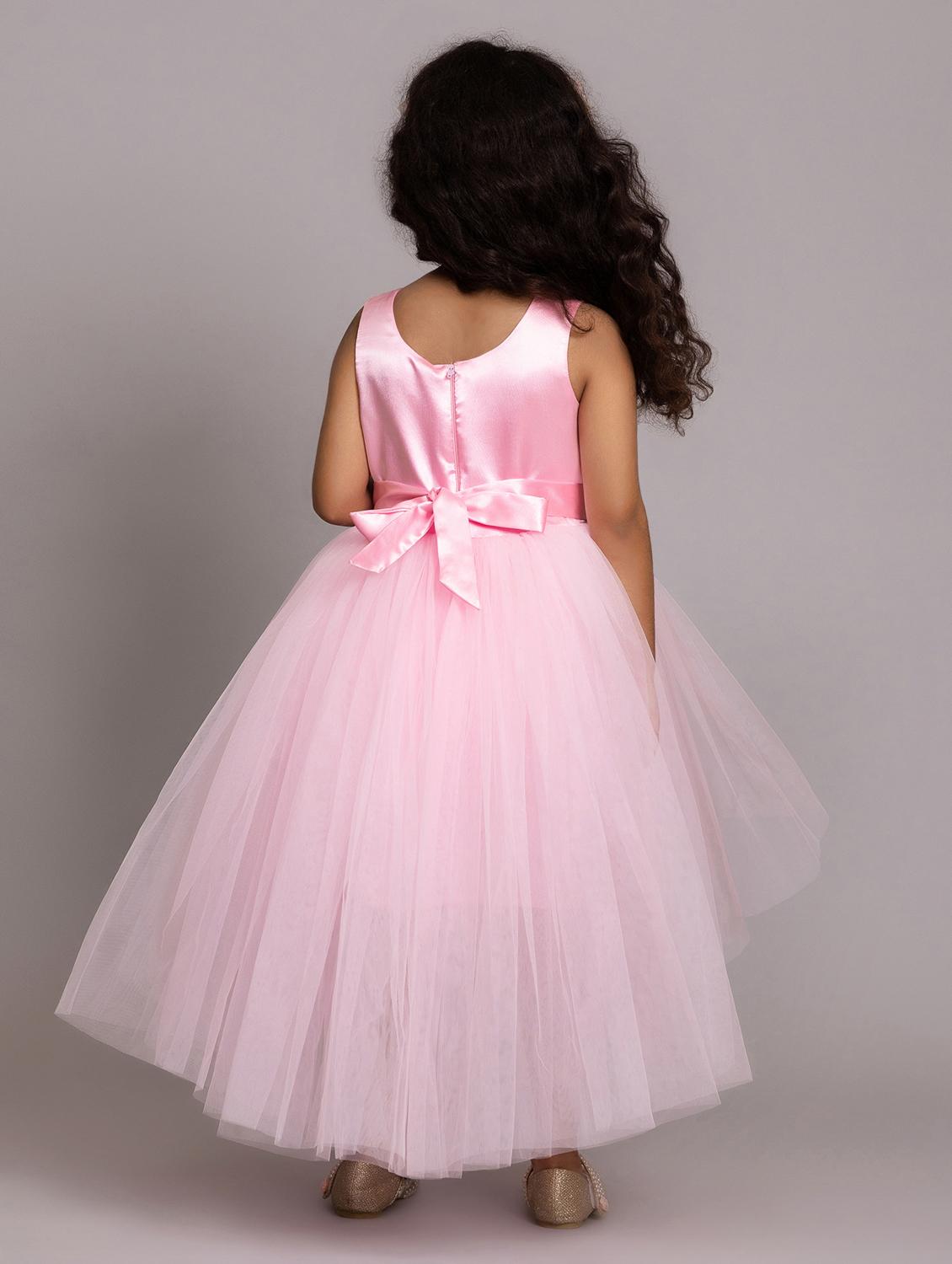 girls self designed sleeveless high low dress - 21962541 - Standard Image - 3