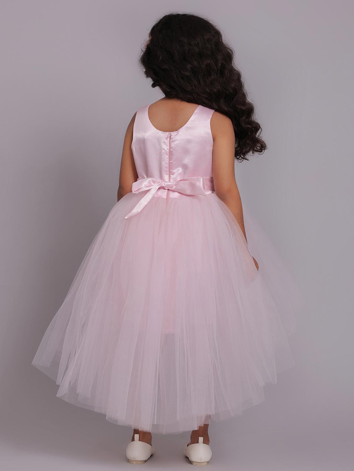 girls self designed sleeveless high low dress - 21962544 - Standard Image - 3