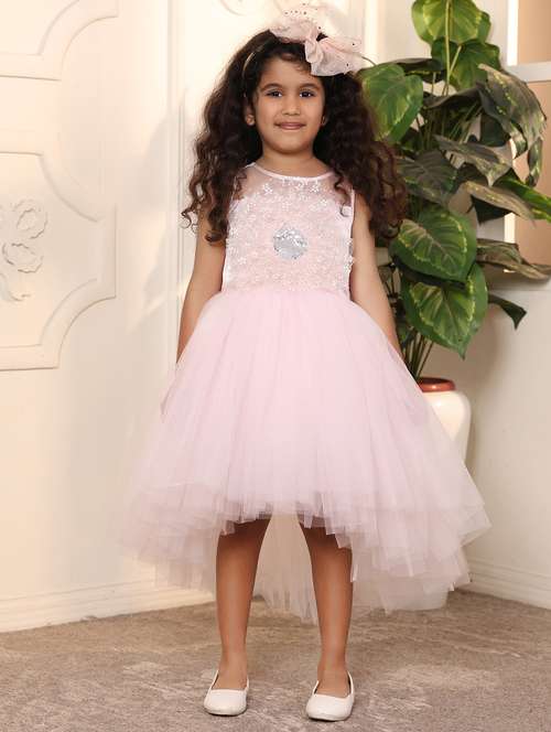 girls self designed sleeveless high low dress - 21962545 -  Standard Image - 0