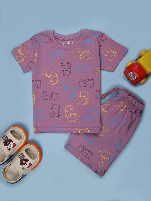 boys printed t-shirt and short co-ord set - 21962584 -  Standard Image - 0