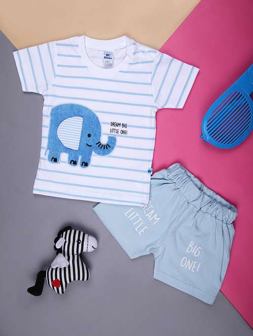 boys striped t-shirt and short set - 21962589 - Standard Image - 0
