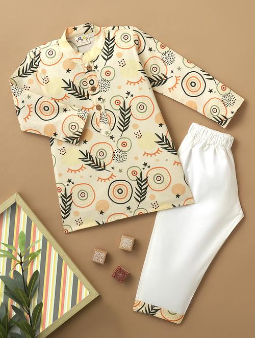 boys printed long sleeve kurta & pyjama set - 21962613 -  Standard Image - 0