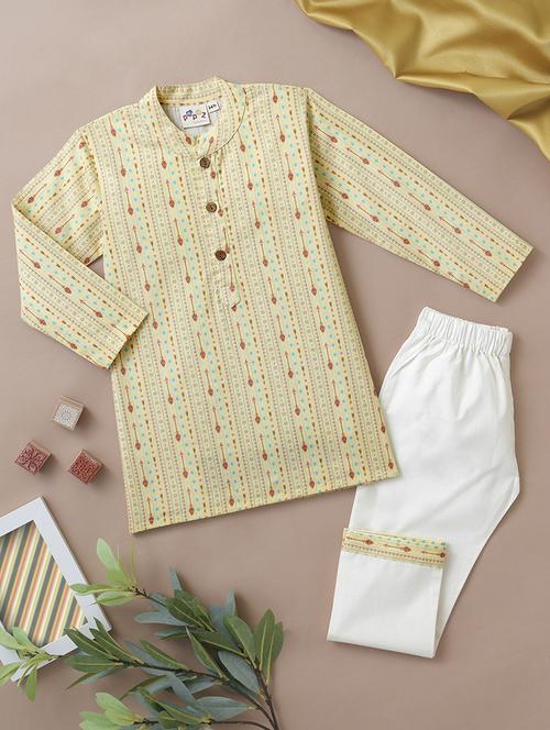 boys printed long sleeve kurta & pyjama set - 21962616 -  Standard Image - 0