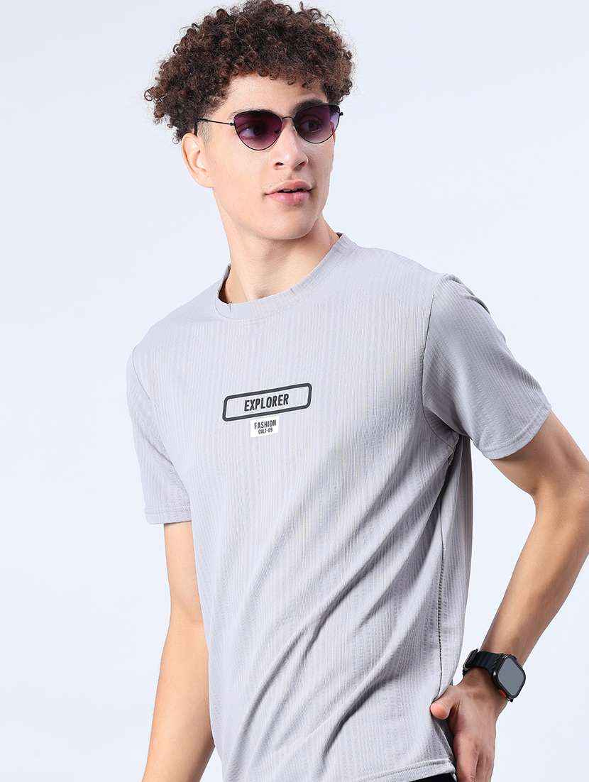 men chest print short sleeve regular fit t-shirt