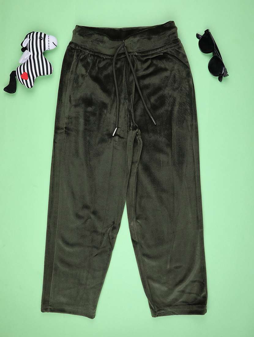 girls solid mid rise pajama