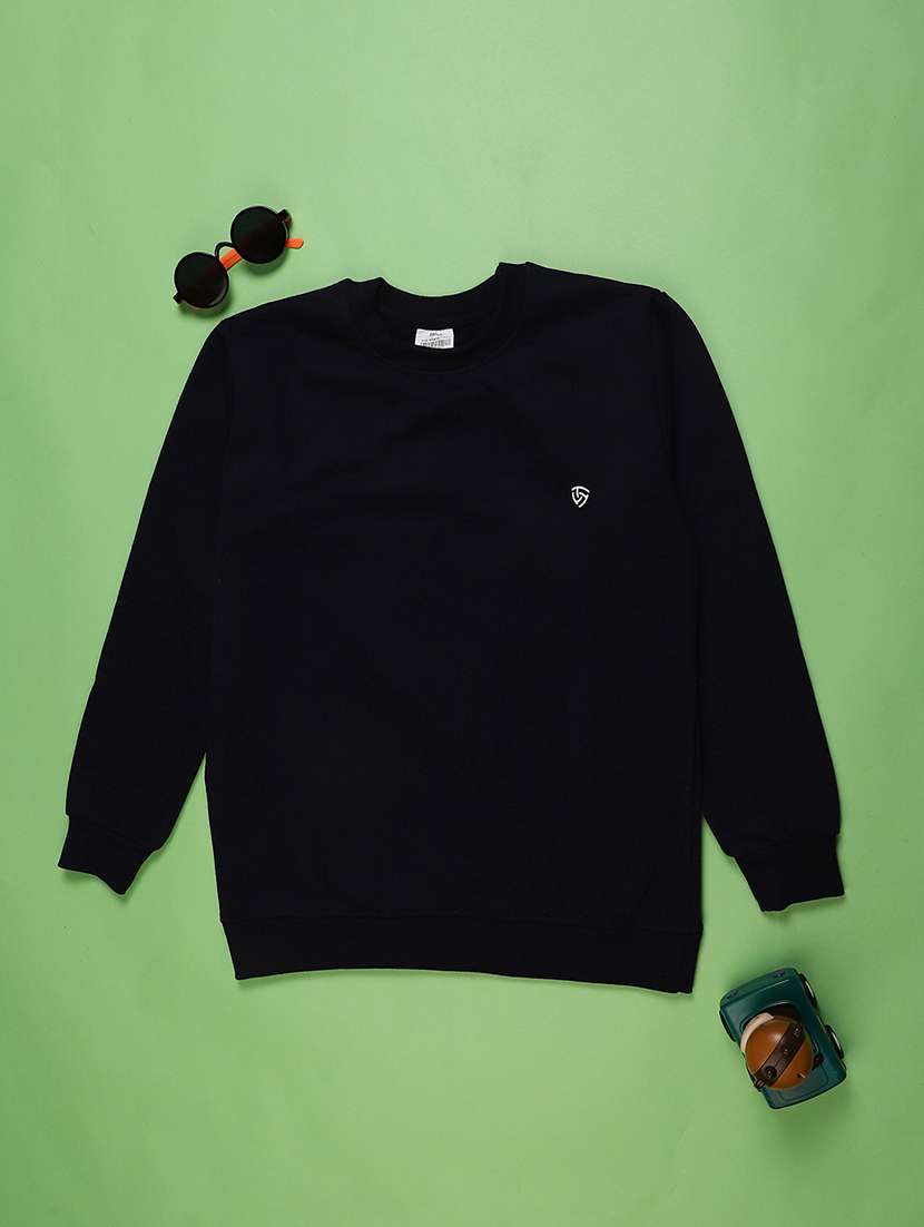 boys solid long sleeve sweatshirt