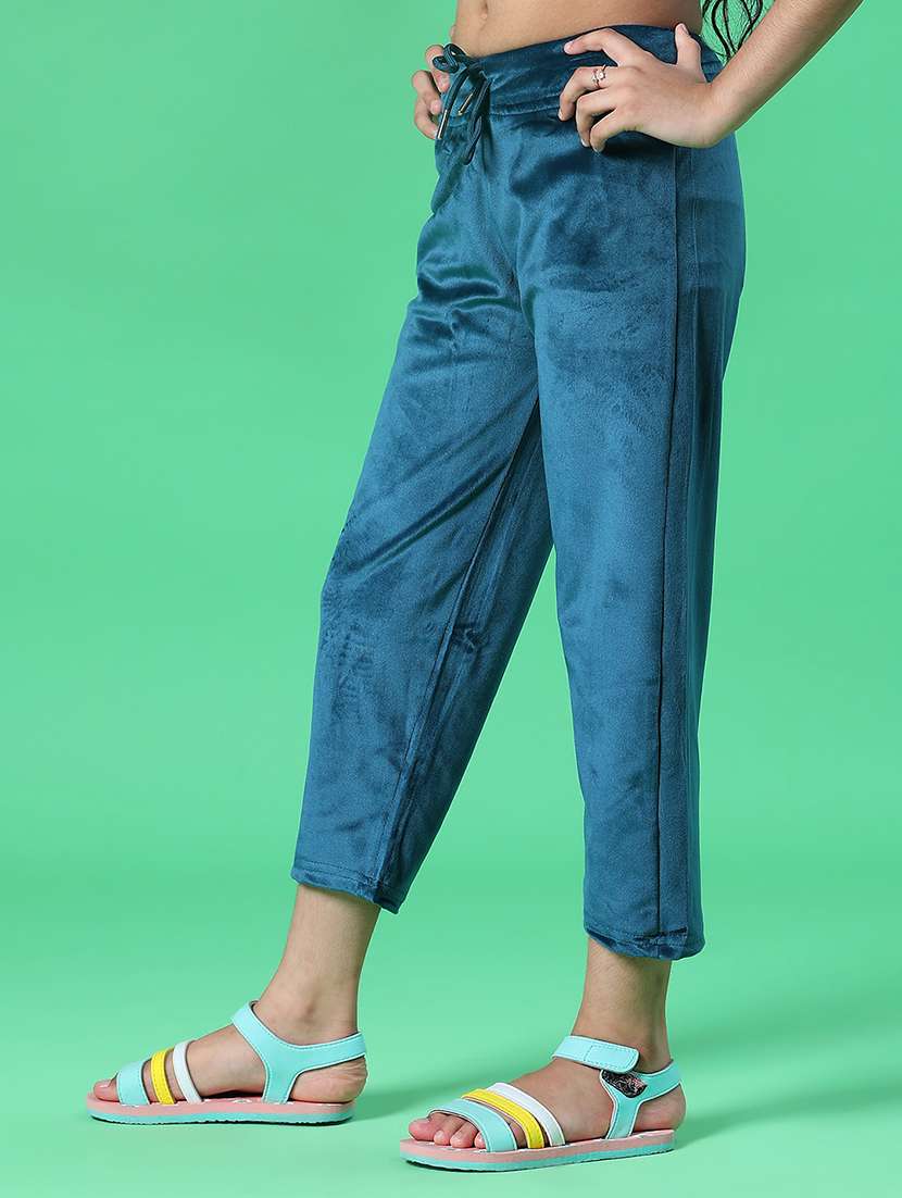 girls solid mid rise winterwear trouser - 21962703 -  Standard Image - 3