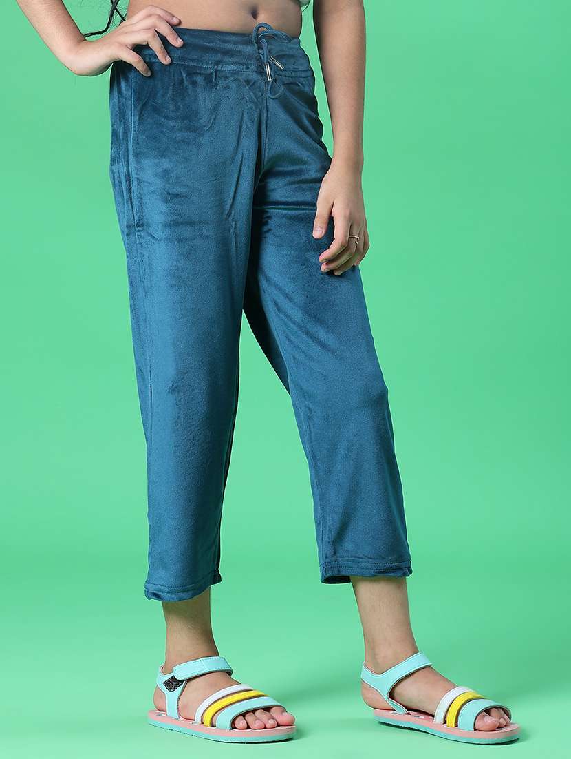 girls solid mid rise winterwear trouser - 21962703 -  Standard Image - 5